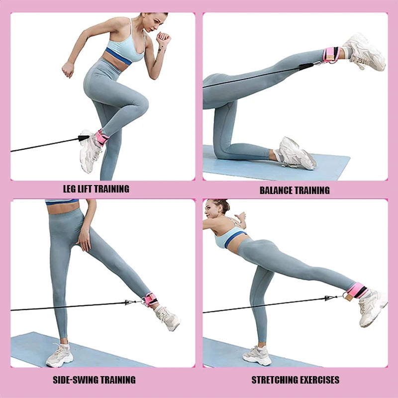 Ankle Straps Resistance Bands Set Fitness Workout Exercise Equipment