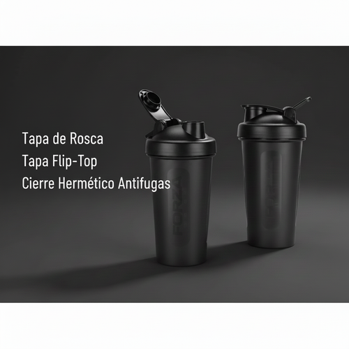 Coctelera Negra 600ml - Formato Cuadrado - Forza Wear